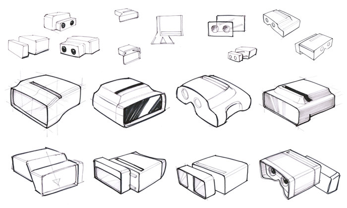 Sketches of the design's evolution