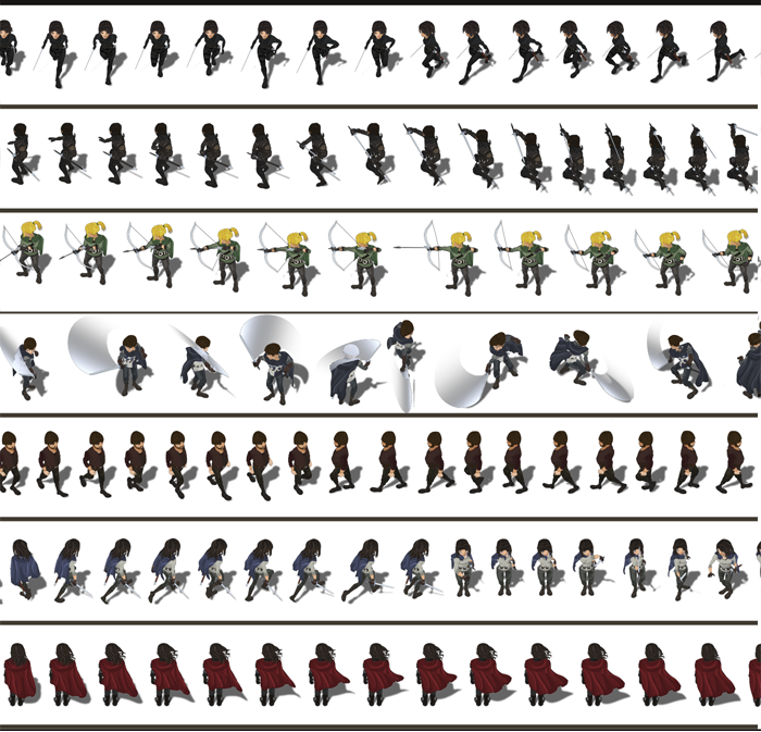 Detailed character sprites & animation