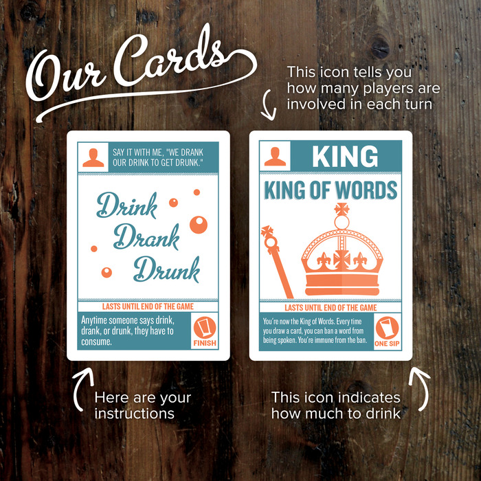 Our cards: swanky, sexy, bubbly.