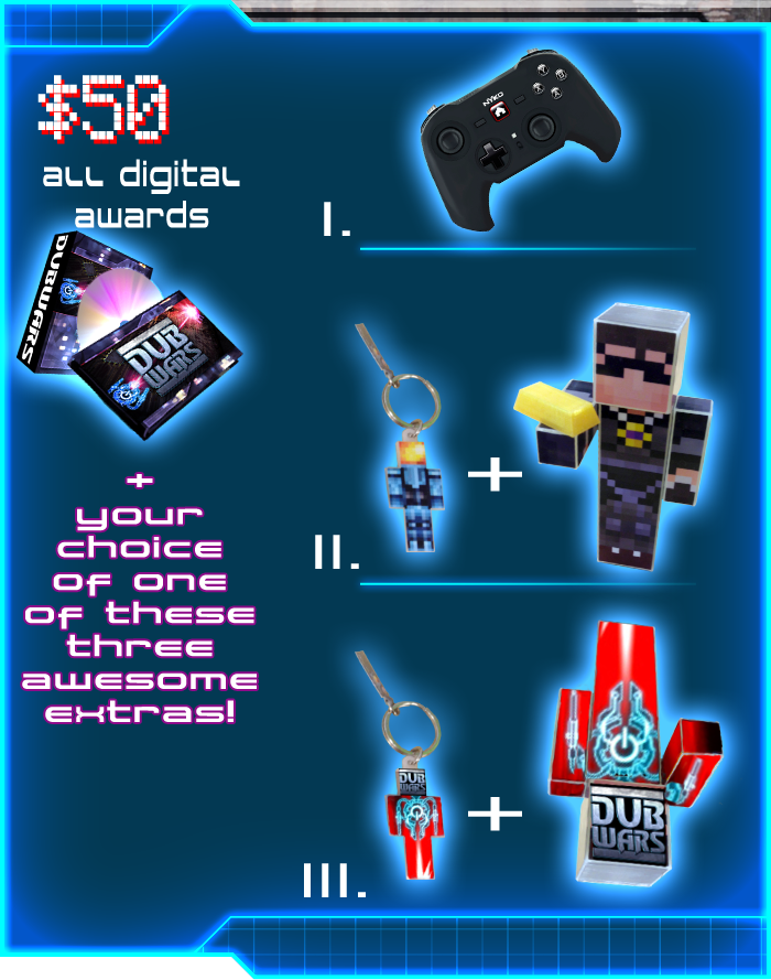 Snag All the Digital Rewards, Then Choose Between a NYKO PlayPad Pro Controller or a Set of Collectible Key Chains + Action Figures (DubWars or Team Crafted)