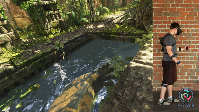 See and move inside virtual worlds with the PrioVR and Oculus Rift. (Prototype in action)