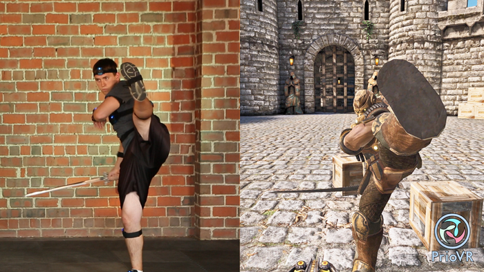 Real-time motion capture with the PrioVR. (Prototype in action)