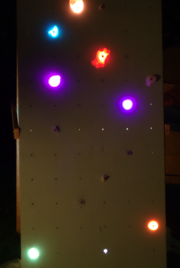 A photo of the wall we built for testing software (small enough to fit in our backyard).