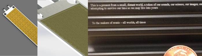 Your name or message here! Text laser engraved on the back of our solar panels. The surfaces will be gold plated for longevity in the depths of space. Example laser engraving on black anodized surface (before gold coating). Actual text size will vary.