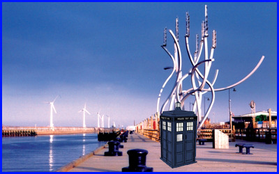 Image showing the TARDIS at the location where the Fireworks Display will be taking place.