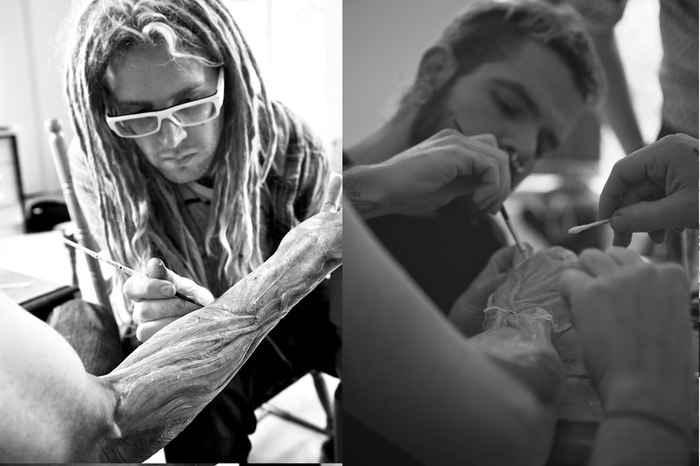 Hard at work- the amazing Tom Smith and Hermes Pittakos make magic happen