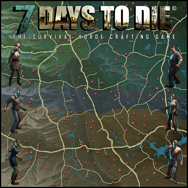 Mockup of Full Color 11 X 17 World Map Poster (Final version will reflect terrain and locations in the finished game)