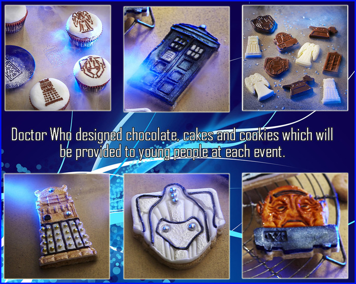 Showing the selection of chocolates, biscuits and cakes which will be on offer.