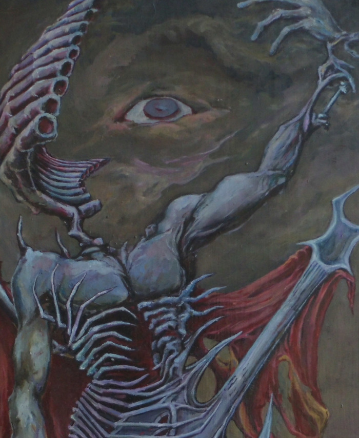 A detail portion of artist D.H. Covey's "Guitarist #2"