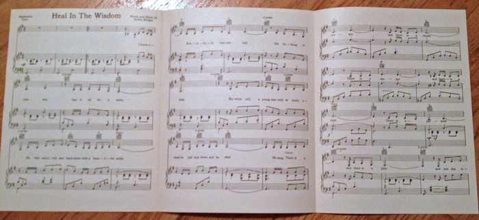 Vintage Promotional Sheet music from "Heal In The Wisdom," c.1981