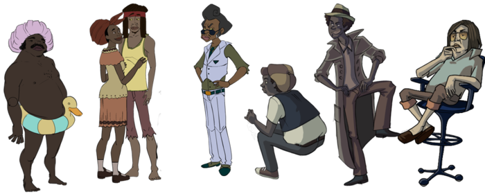 Some of the many characters from the game