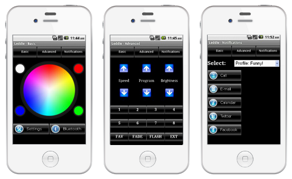 Application Screenshots - BETA version. COLOR CHANGE - PROGRAM CHANGE-NOTIFICATIONS SETUP