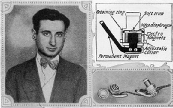 Photo showing ear buds featured in Science and Invention Magazine in May, 1926