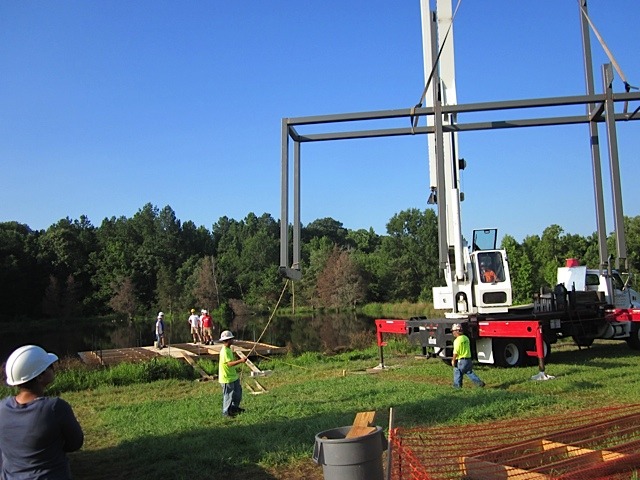 Placing the Floating Lab on the Pond