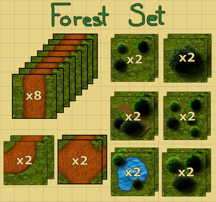 10 Trees, 8 Straight Path, 2 Curve, 2 Intersection, 2 Pond