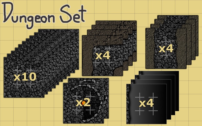 10 Dungeon Floors, 4 Corridor, 4 Turn, 4 Chasm, 2 Spiral Stairs