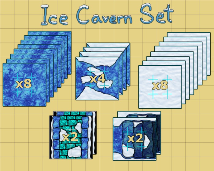 8 Ice, 8 Snow, 4 Transitional, 2 Stairs, 2 Ice Bridges