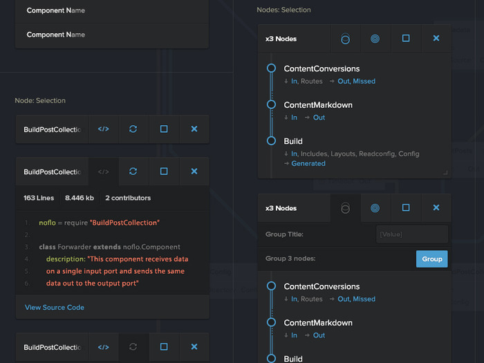 Check out Leigh's Dribbble for more NoFlo UI