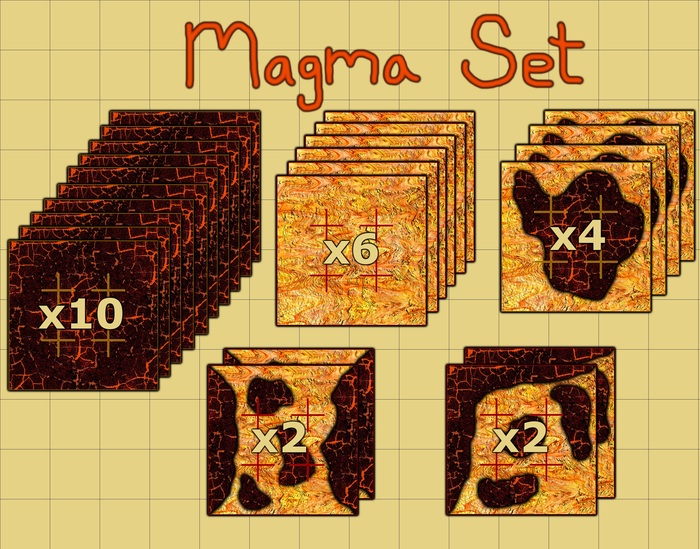 10 Cooled Magma, 6 Lava, 4 Island, 4 Transitional