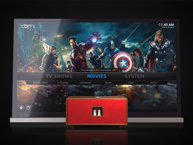 The Duo features XBMC and can stream music and HD movies and be controlled via smart phone or tablet. Duo can also be used as a stand-alone media center by adding a thumb drive or hard drive to the rear usb ports.