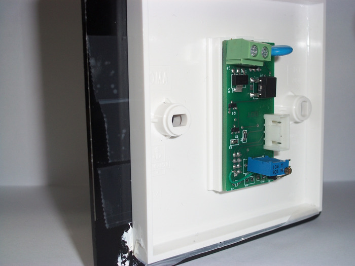 Switch Glued to a printed panel, Rear View mounted on an off the shelf board