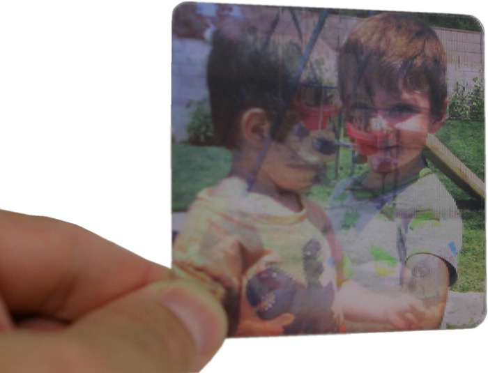 Between both images, you see a ghosting of both.