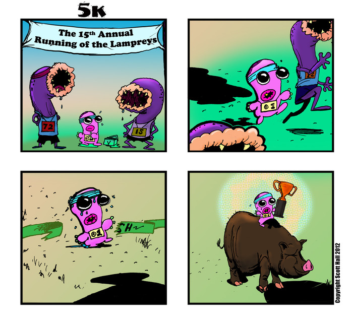 Running of the Lampreys in COLOR!