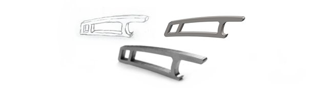 From a quick sketch on the back of a notebook to CAD design and a prototype.