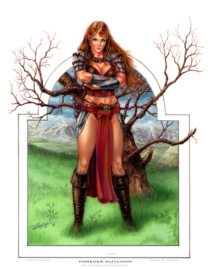 "Forever Autumn" Collaboration painting from Legendary Artist Larry Elmore and Monte M. Moore, available as a print and the Original Painting!