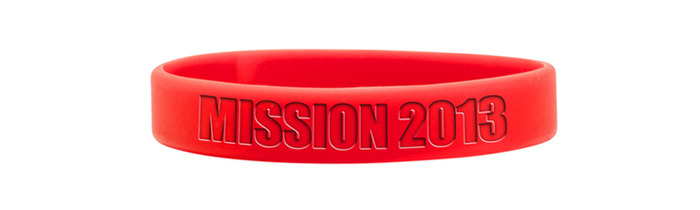 Mission 2013 red silicone bracelet