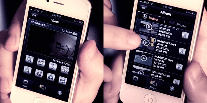 ParaShoot app for viewfinding, recording, wireless syncing, sharing and storing