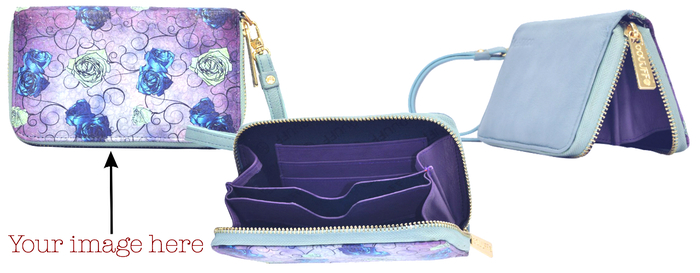 Phone Leather Wristlet Zip Wallet: RFID Anti-theft Blocking. Fits any iPhone, Samsung and many others phone models