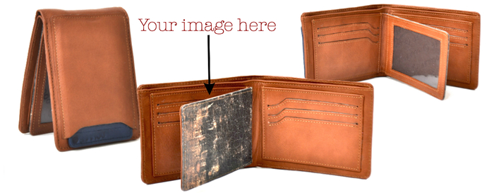 Leather Wallet with Exterior Pull Out Flap: RFID Anti-theft Blocking