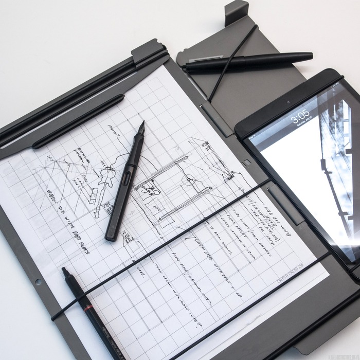 LARGE BANDBOARD WITH WING OPEN REVEALING CONTENTS AND CREATING AN EXTENDED WORKSURFACE