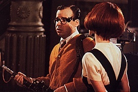 Louis (Rick Moranis) after his failure to catch Slimer. He tells Janine the guys asked him to help out - like he's a fifth Ghostbuster.