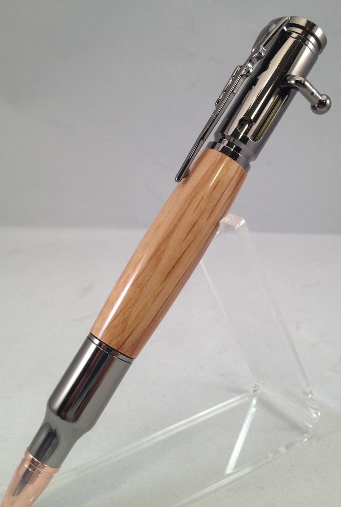 Bolt Action Pen - This one is made with white oak. You may choose one of the woods or acrylics from the list in the rewards.