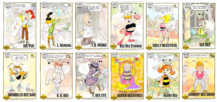 12 of the 16 Limited Edition Trading Cards (not shown are 4 "mystery" cards.