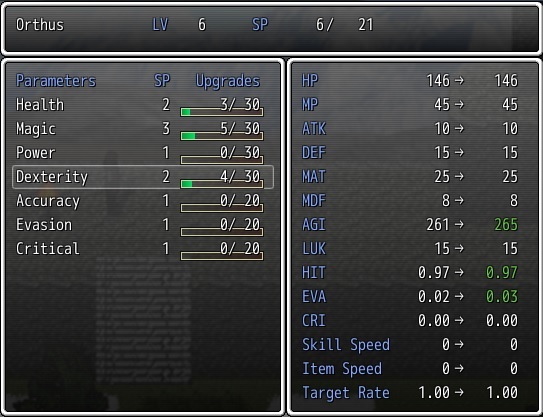 Fully Customizable Player Stats... you may spend stat points however you see fit!