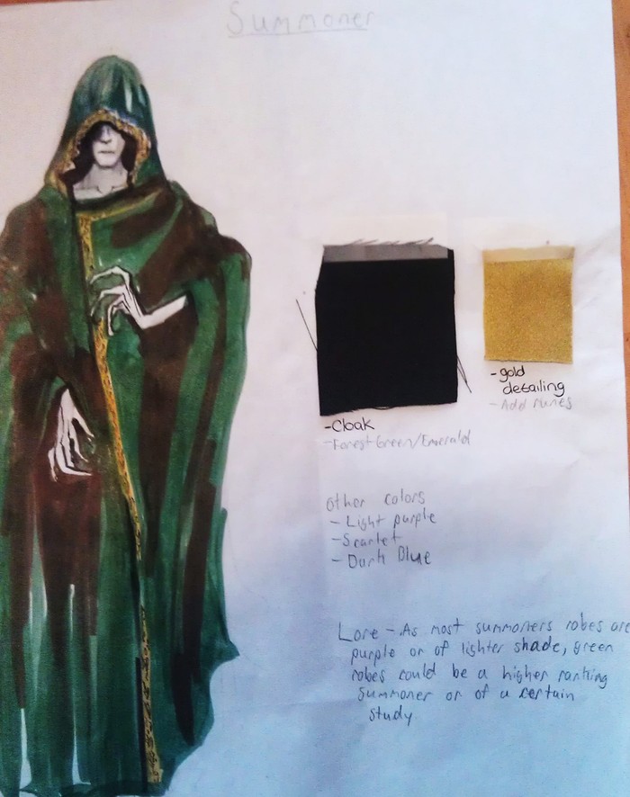 Summoner robe art, handed off to designer.