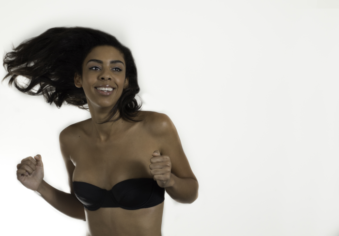 Alice enjoying her Kellie K Apparel strapless bra!