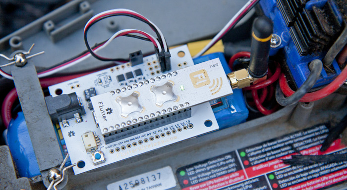 Our RC shield. Two plugs to drive! Also useful for other applications