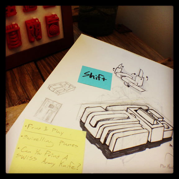 'Shift' - Demos multiple swinging and shifting plates that dramatically increase the footprint of the test chip.