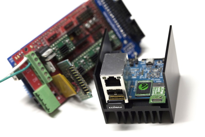 This is our prototyped hardware. Production hardware will have one custom board.