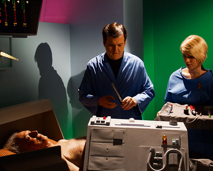 Apollo, McCoy and Temple in Sickbay