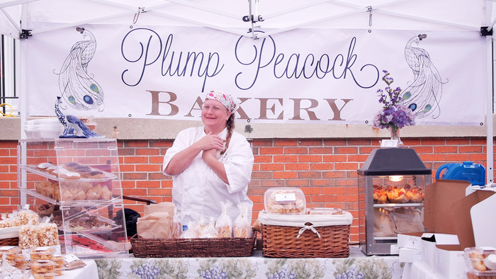 Liz spreading delicious joy at a local Farmer's Market.