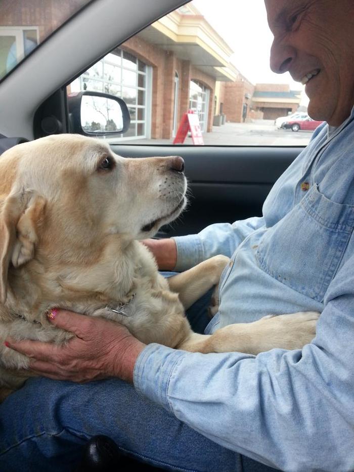 Gerry and his Guide Dog, London