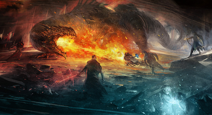 Early battle concept by Koya Takahashi