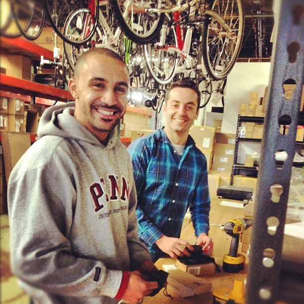 Tivan and Slava controlling quality at the warehouse.