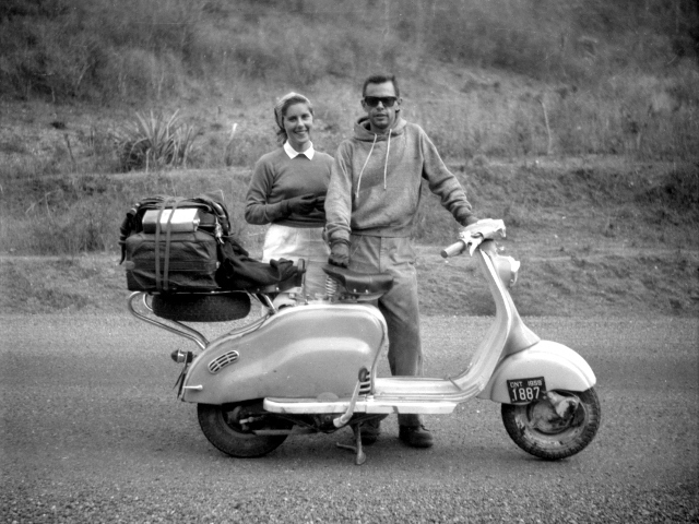 A fantastic photo of Ron and Tove taken along the road to Managua, which we didn't know existed until recently. (February 25, 1960, Nicaragua)