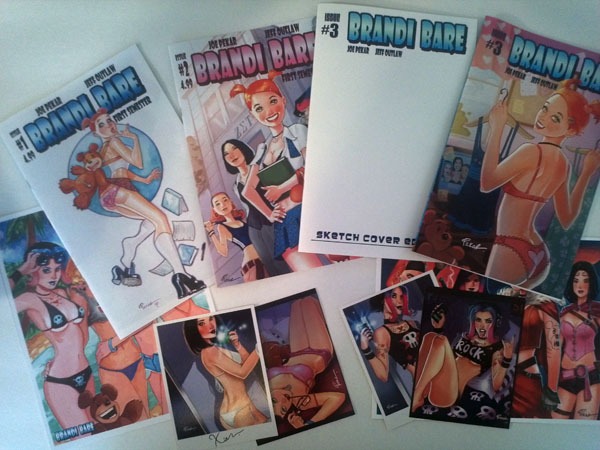 some of the rewards and stretch goals backers received from the Issue #3 Kickstarter